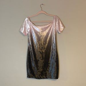 As U Wish Pink Ombré Velvet Dress